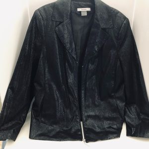 Black snakeskin faux jacket